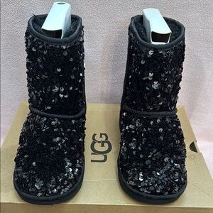 UGG Girl's Black Sequin Boots